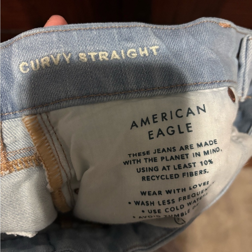 American Eagle Outfitters Light Blue Women's Straight Leg Jeans - Picture 8 of 10